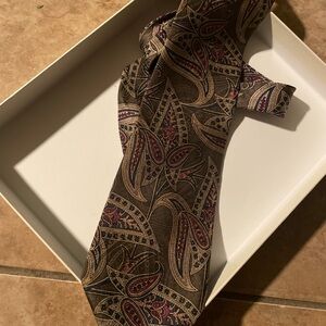 Liberty of London Brown and Red Paisley Tie